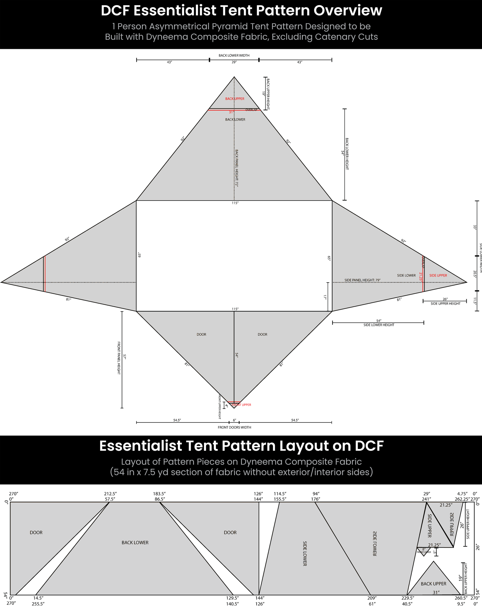MYOG DCF Pyramid Tent Pattern